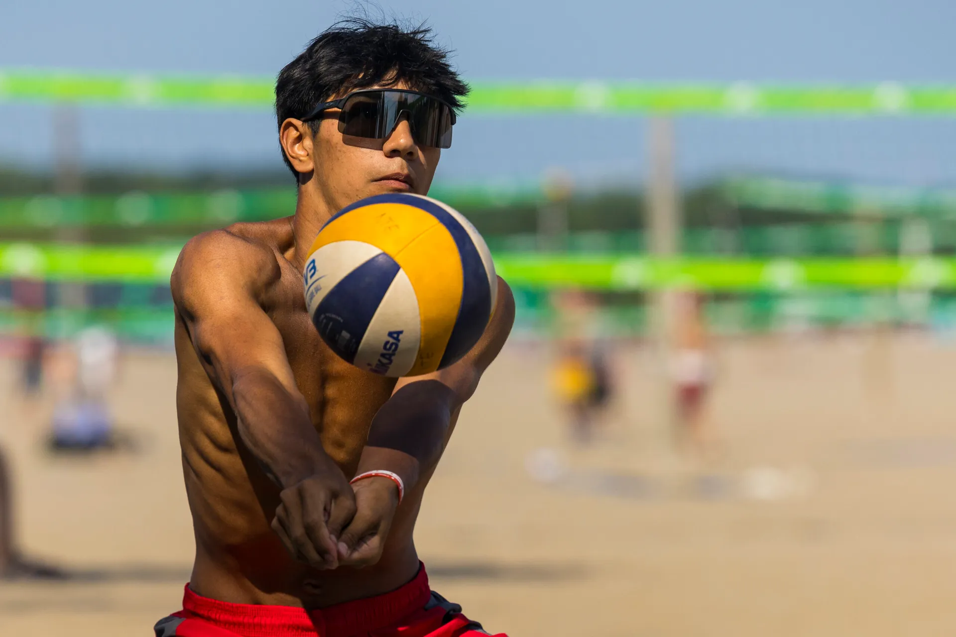Athlete Beach Volleyball Serve
